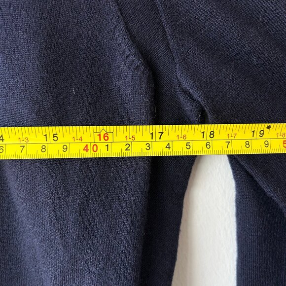 Banana Republic Extra-Fine Merino Wool Crewneck Button Cardigan Navy Blue Size M - Picture 7 of 7